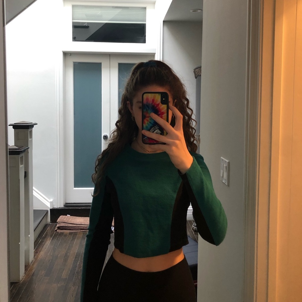 Teal and black long sleeve